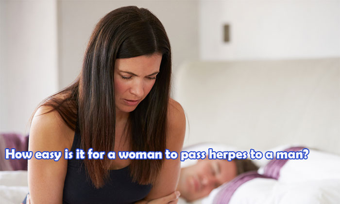 How easy is it for a woman to pass herpes to a man? How common is it for a woman to give a man herpes?